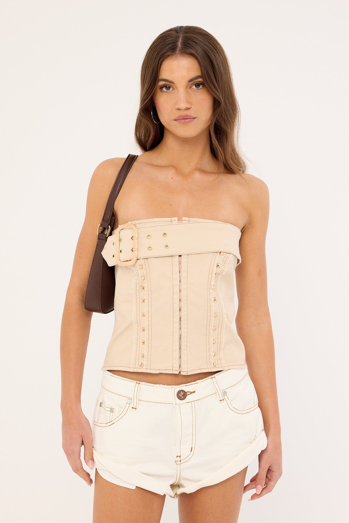 One Teaspoon Bandits Low Waist Denim Shorts White Beauty