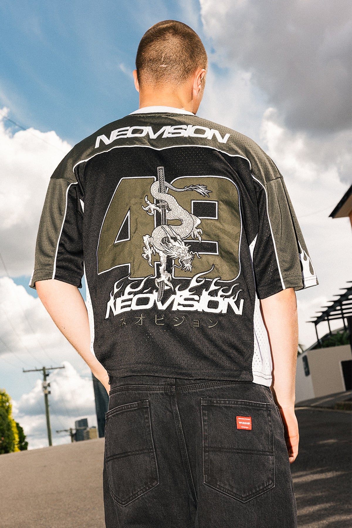 Neovision Kiryu Cropped V Neck Jersey Green/Black