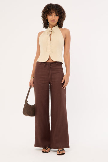 Perfect Stranger Marlo Mid Rise Menorca Pant Brown