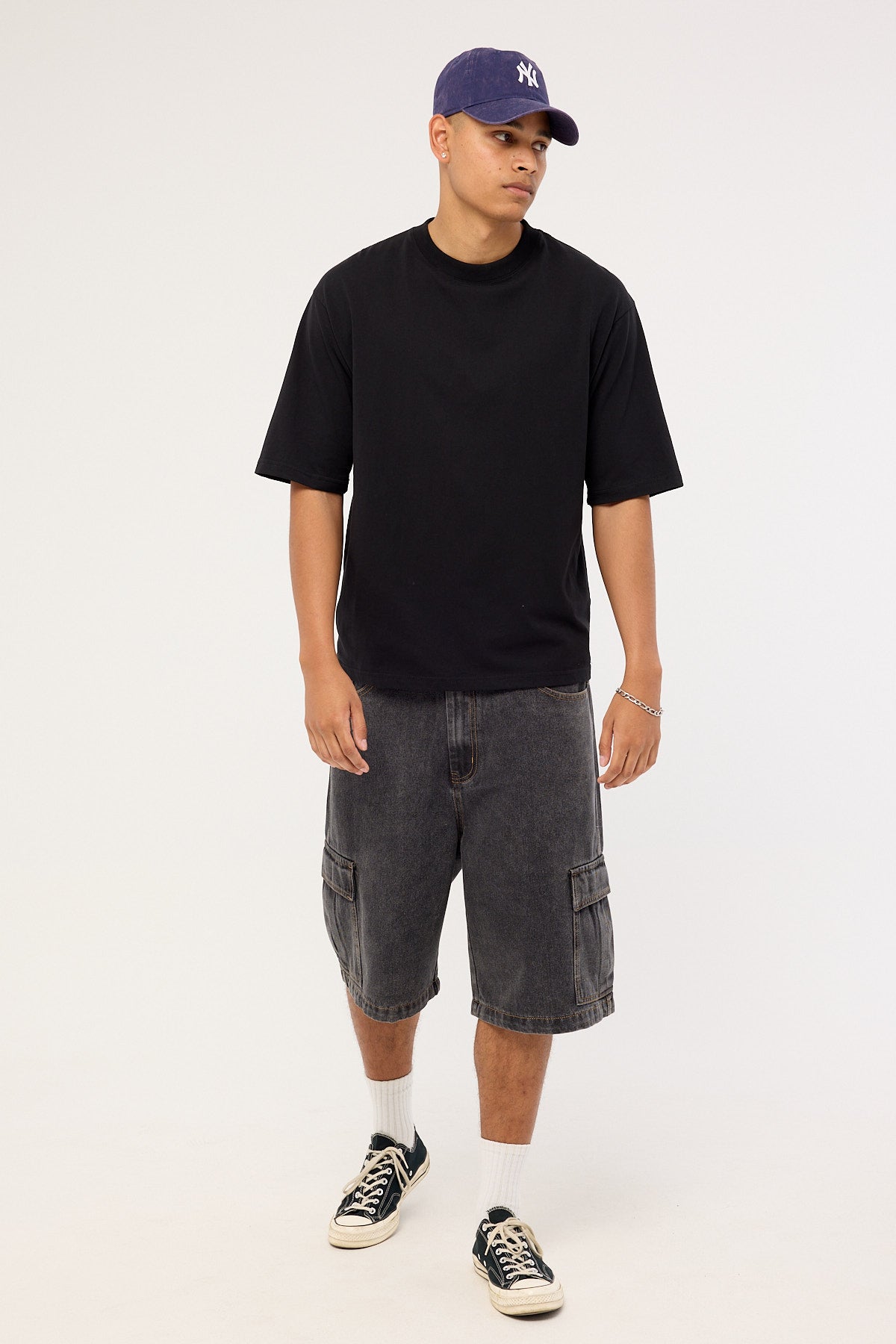 Xlarge Baggy Cargo Denim 91 Short Washed Black