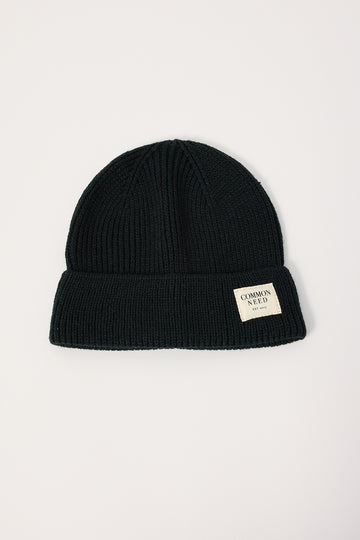 Common Need Subtle Low Profile Beanie Black