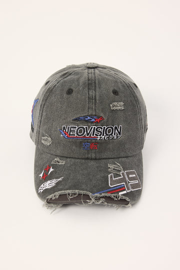 Neovision Surge Distressed Dad Cap Washed Black