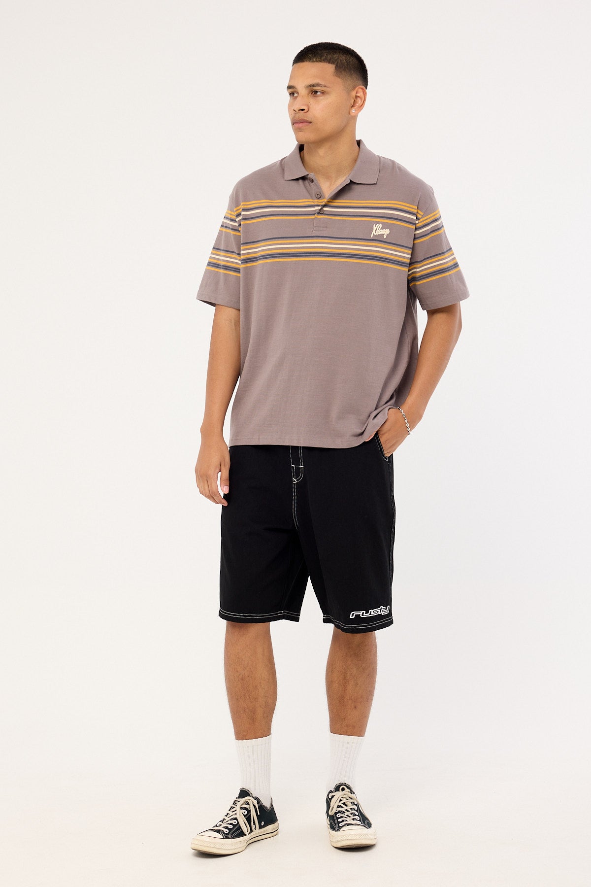 Xlarge Script SS Polo Mocha