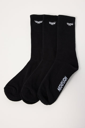 Neovision Tribal Sock 3 Pack Black