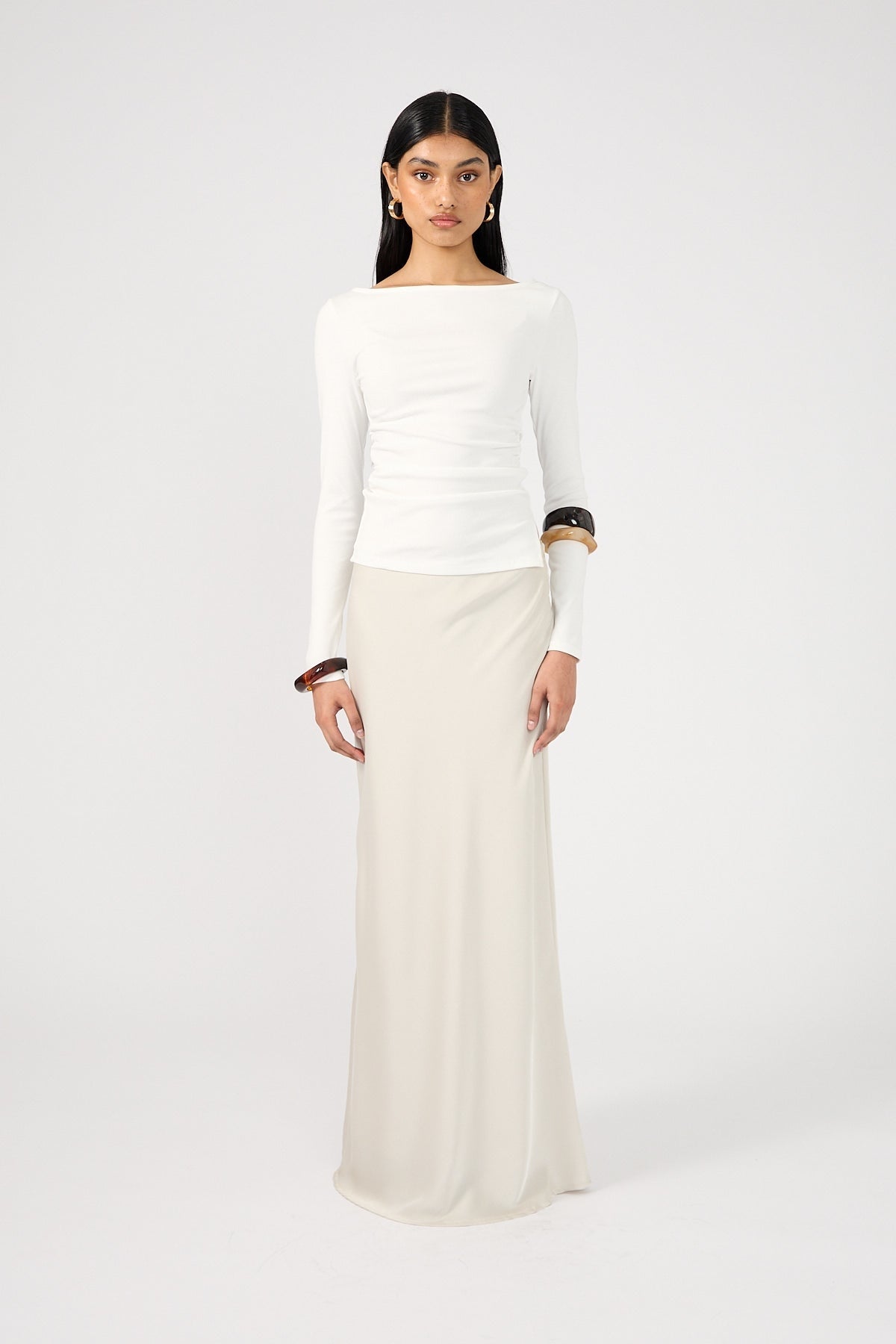 Perfect Stranger Alec Long Sleeve Top White