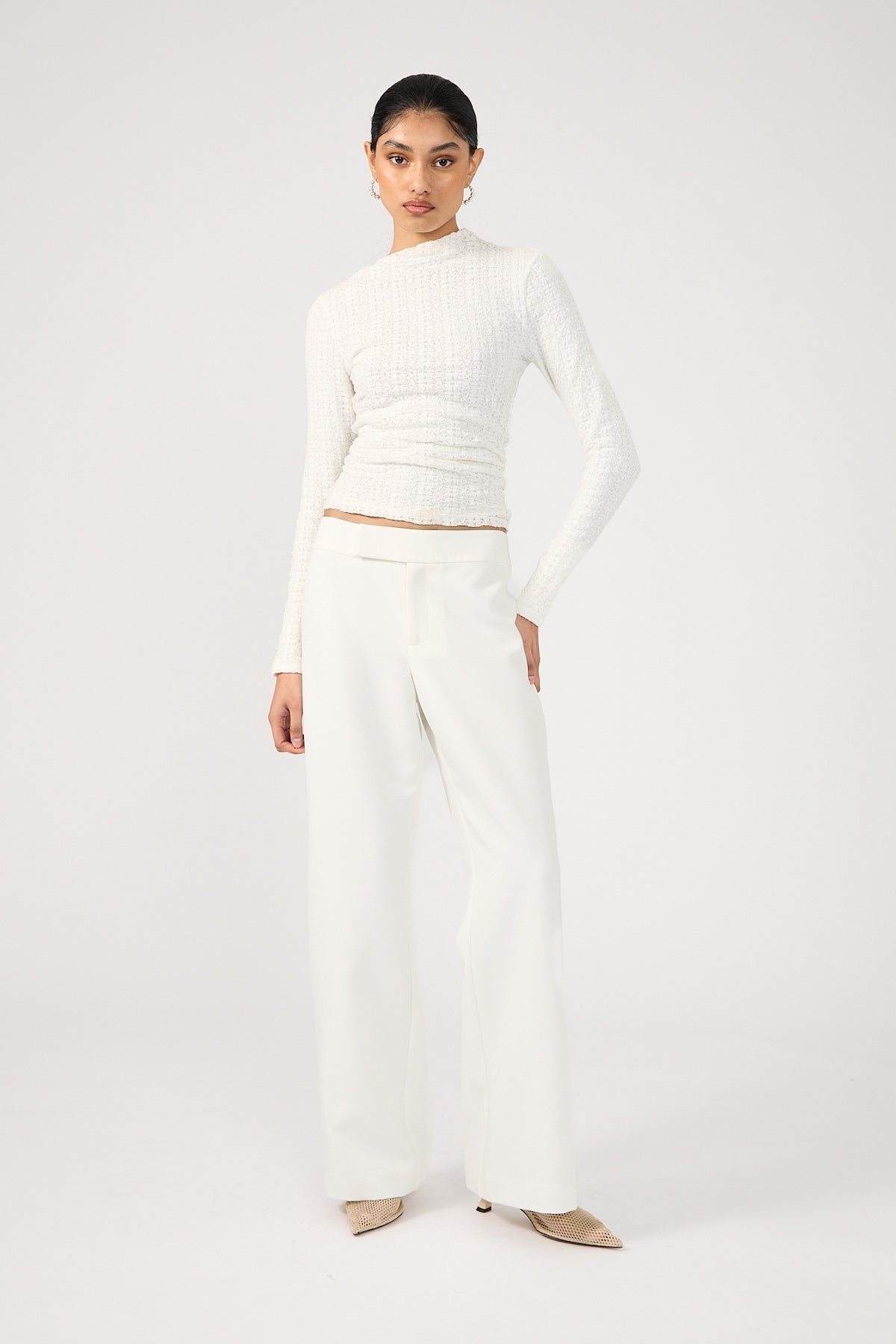 Perfect Stranger Parker Bootleg Low Rise Pants White