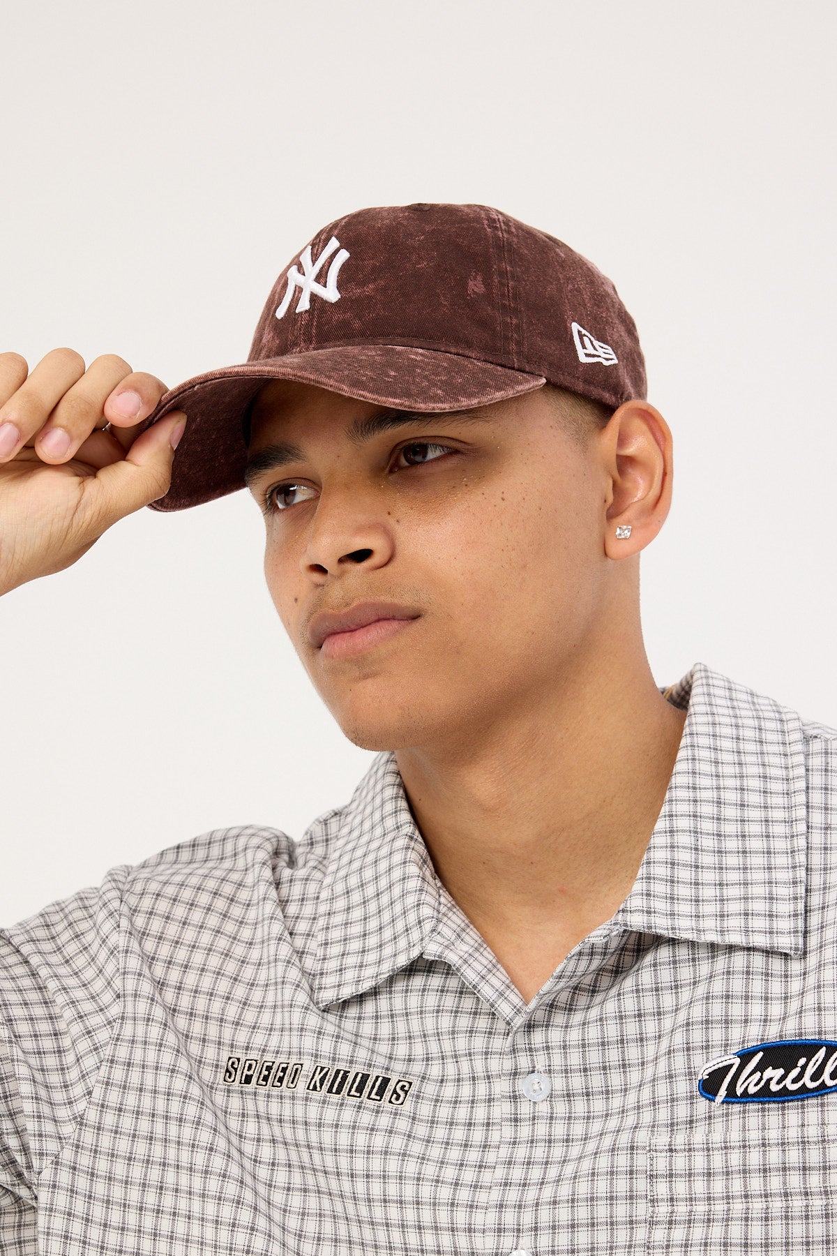 New Era Snow Wash 9Twenty New York Yankees Cap Burnt Wood