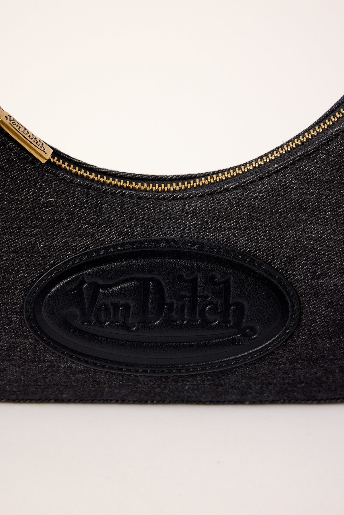 Von Dutch Amy Dirty Denim Shoulder Bag Dirty Black