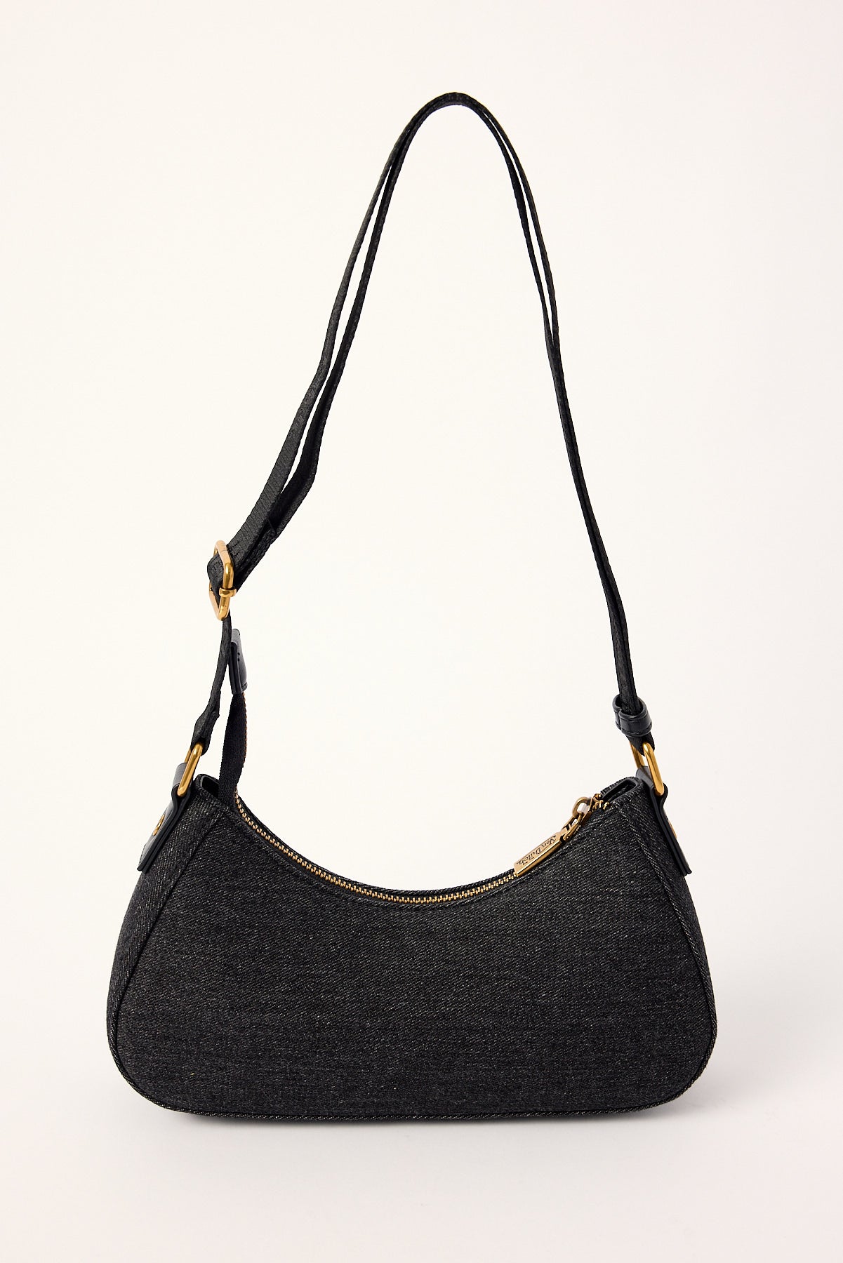 Von Dutch Amy Dirty Denim Shoulder Bag Dirty Black