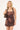 Perfect Stranger Claire Linen Halter Mini Dress Brown Print