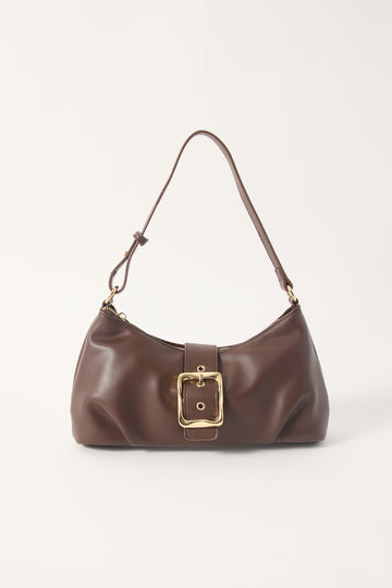 Perfect Stranger Enola Buckle Shoulder Bag Brown