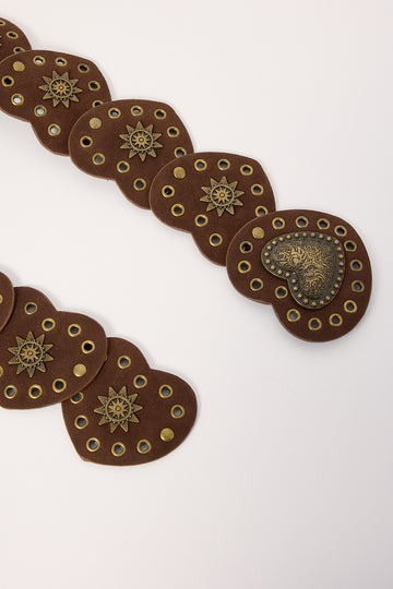 Token Heart Disk Belt Brown
