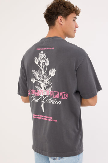 Common Need Wildflower Heavyweight Boxy Tee Washed Black