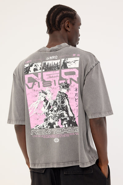 Neovision Nullvoid Cropped Street Super Heavy Tee Acid Snow Black
