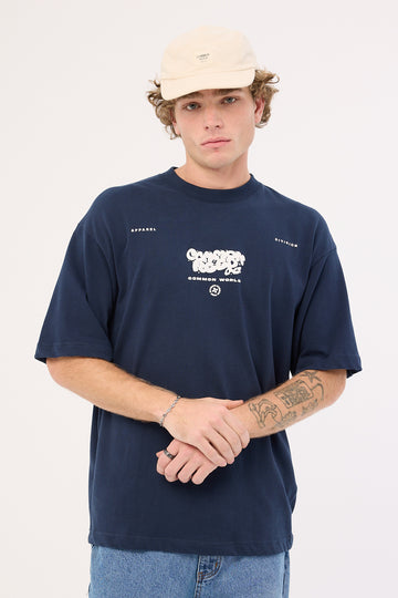 Common Need Leisure Brushed Boxy Tee Navy