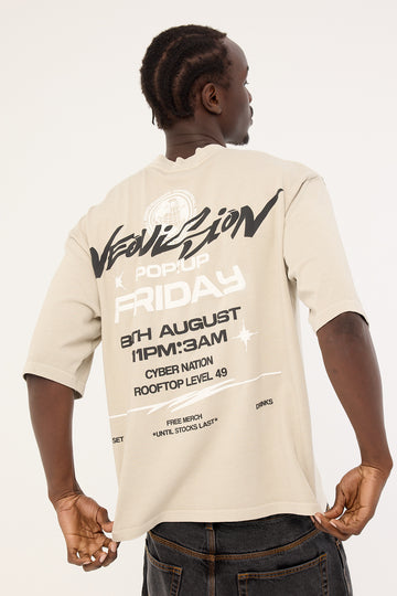 Neovision Merch Cropped Street Super Heavy Tee Washed Granite