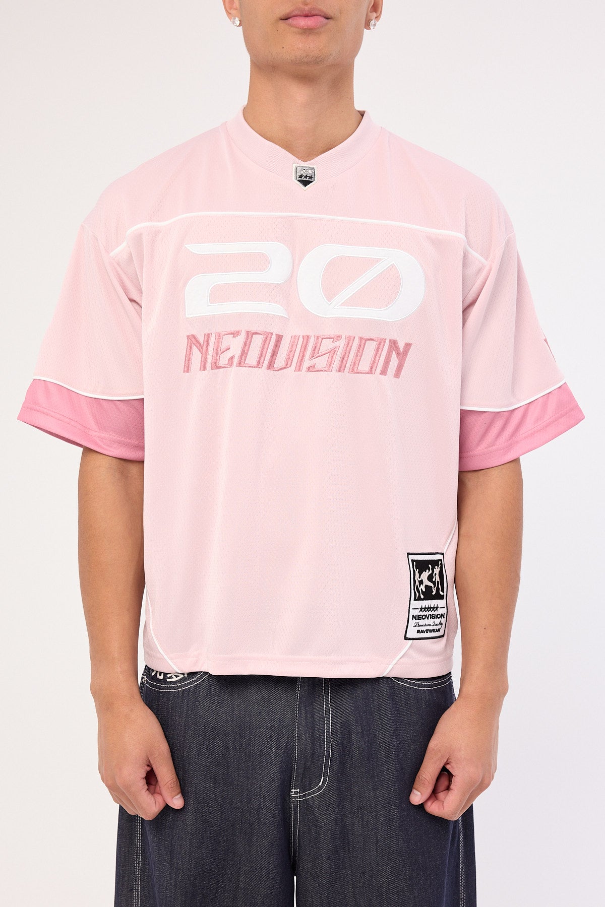 Neovision Zenthra Cropped V Neck Jersey Mauve Pink