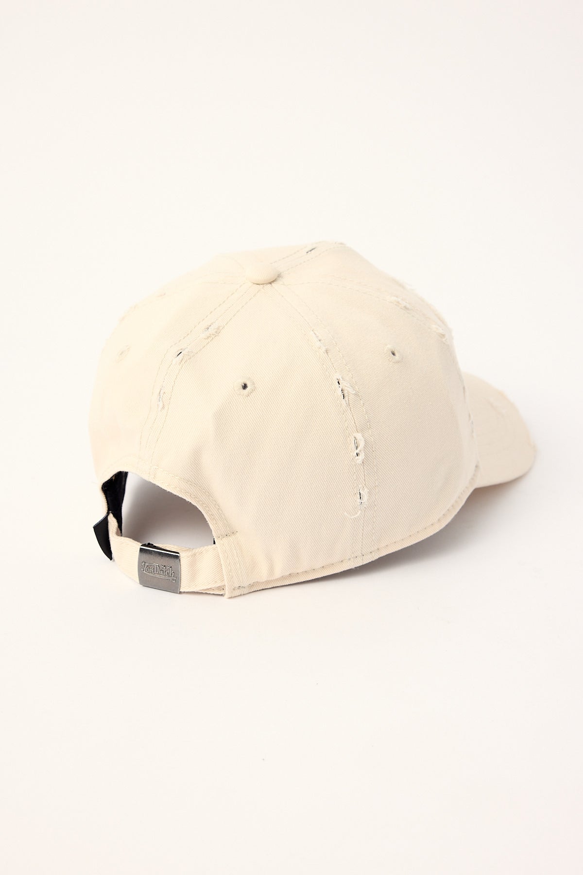 Von Dutch Torn Twill Patch Dad Cap Beige/Green Embroidery