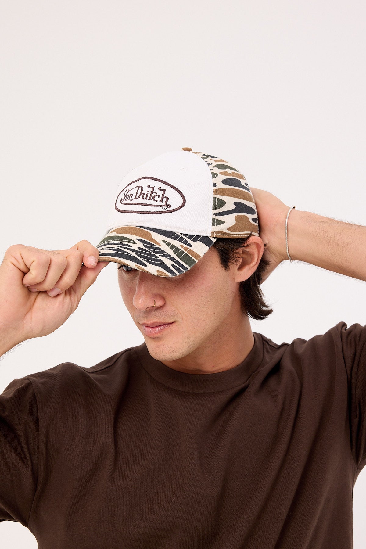 Von Dutch Two-Tone Camo Dad Cap Camo/White