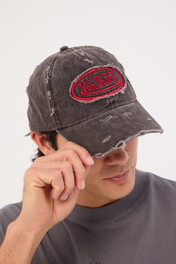 Von Dutch Overdye Wash Dad Cap Chocolate/Red