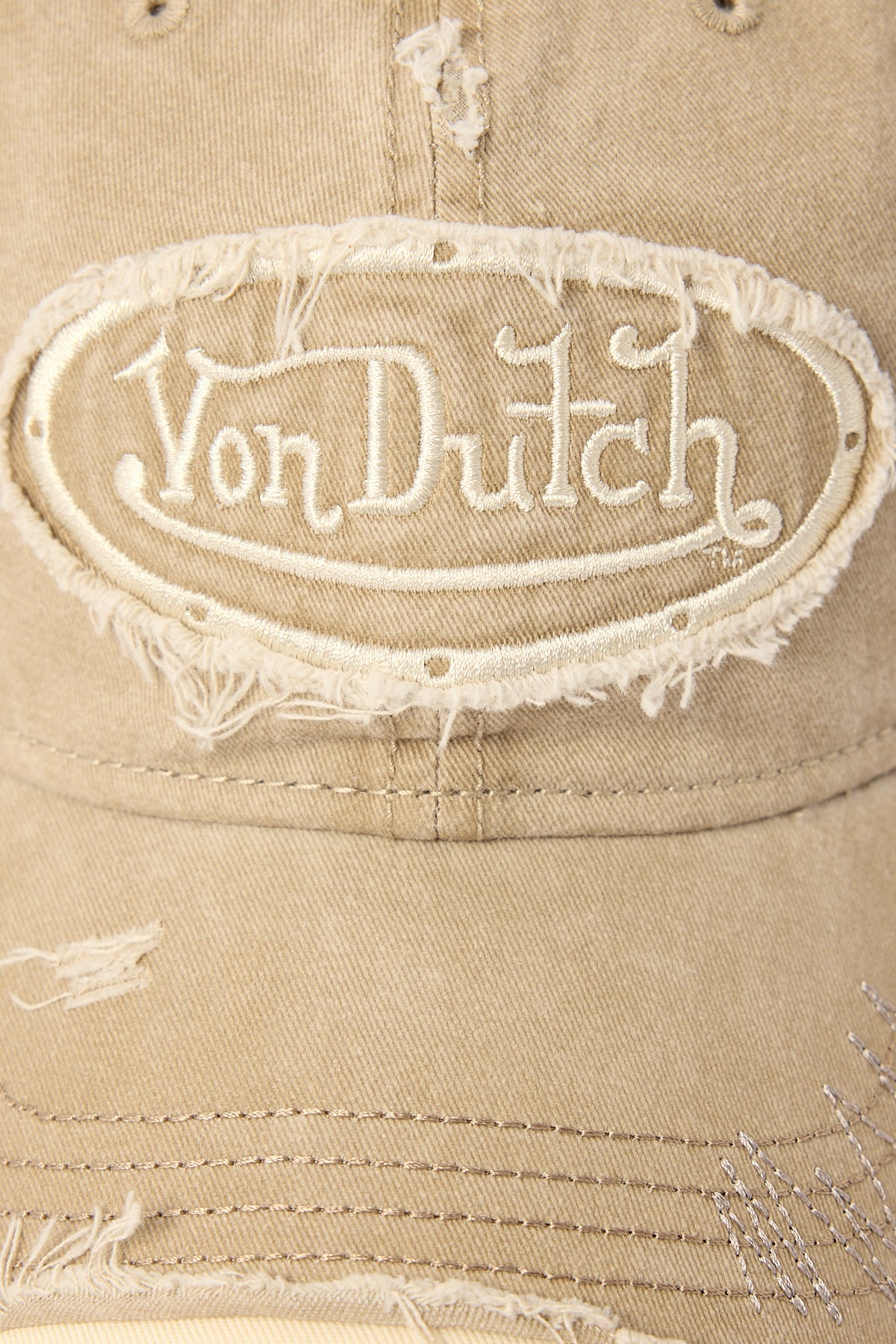 Von Dutch Zigzag Overdye Wash Dad Cap Dark Taupe