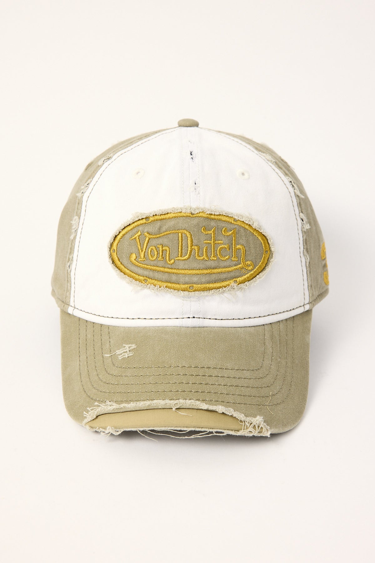 Von Dutch Two-Tone 32 Wash Dad Cap Khaki/White
