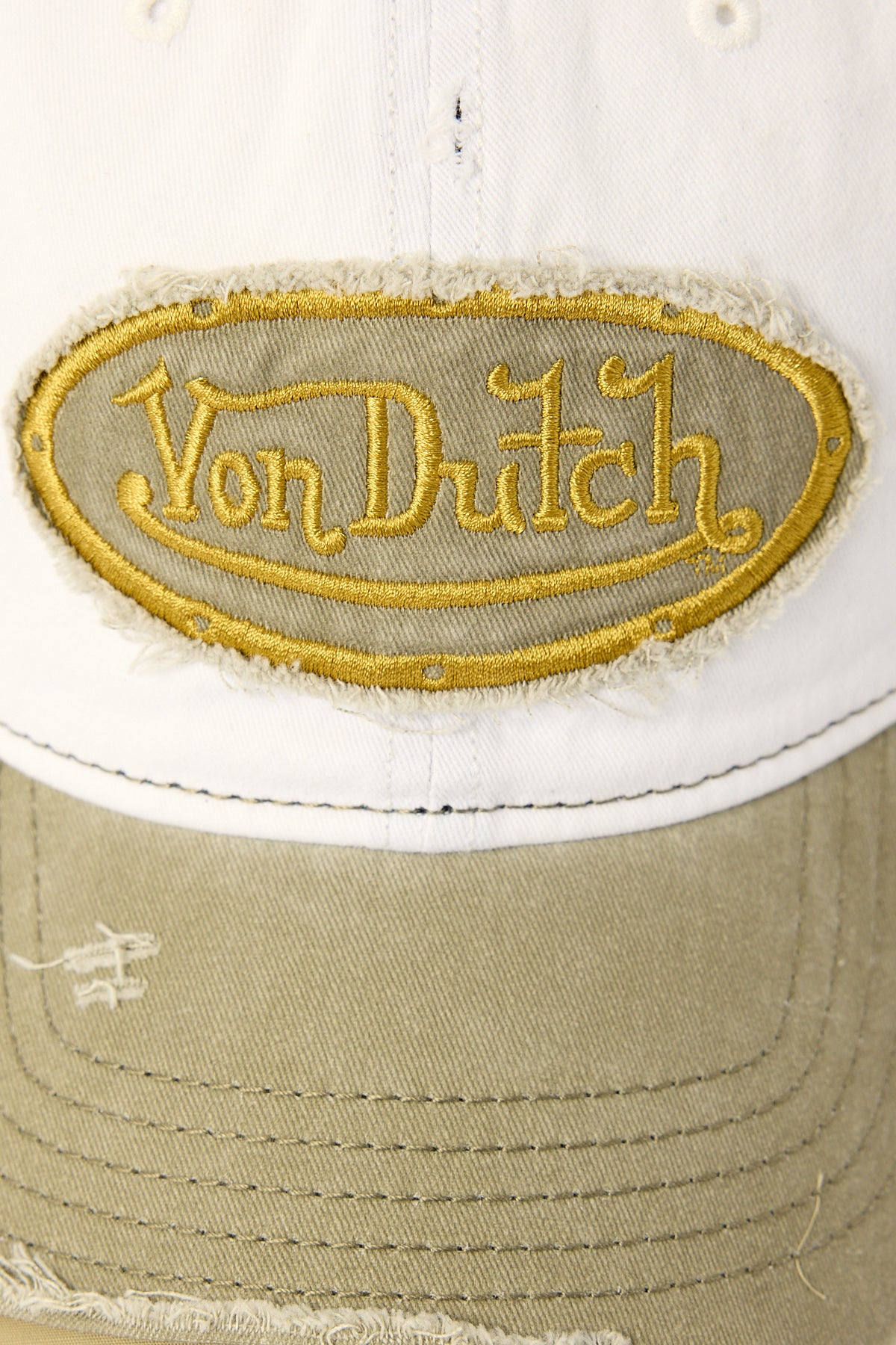 Von Dutch Two-Tone 32 Wash Dad Cap Khaki/White
