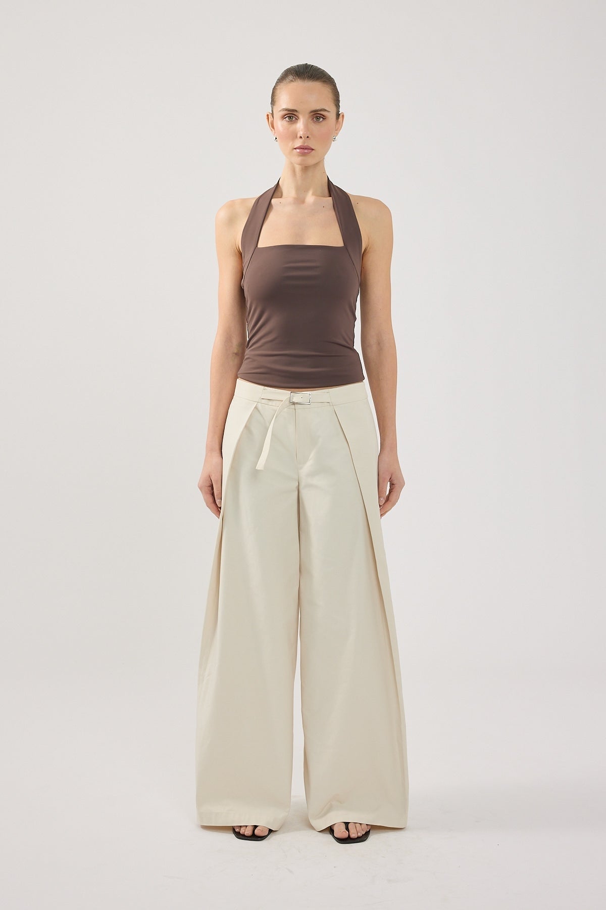 Perfect Stranger Duo Wrap Mid Rise Pant STONE