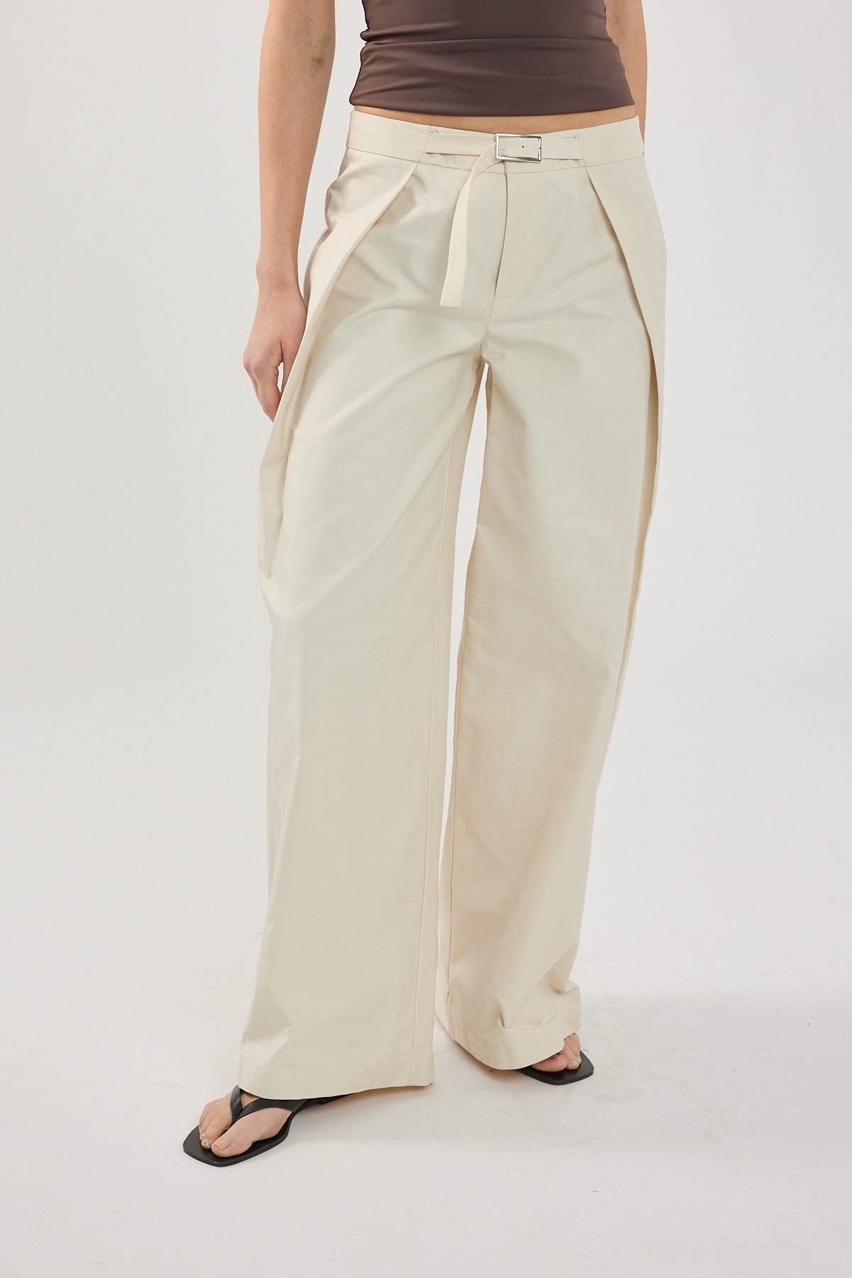 Perfect Stranger Duo Wrap Mid Rise Pant STONE