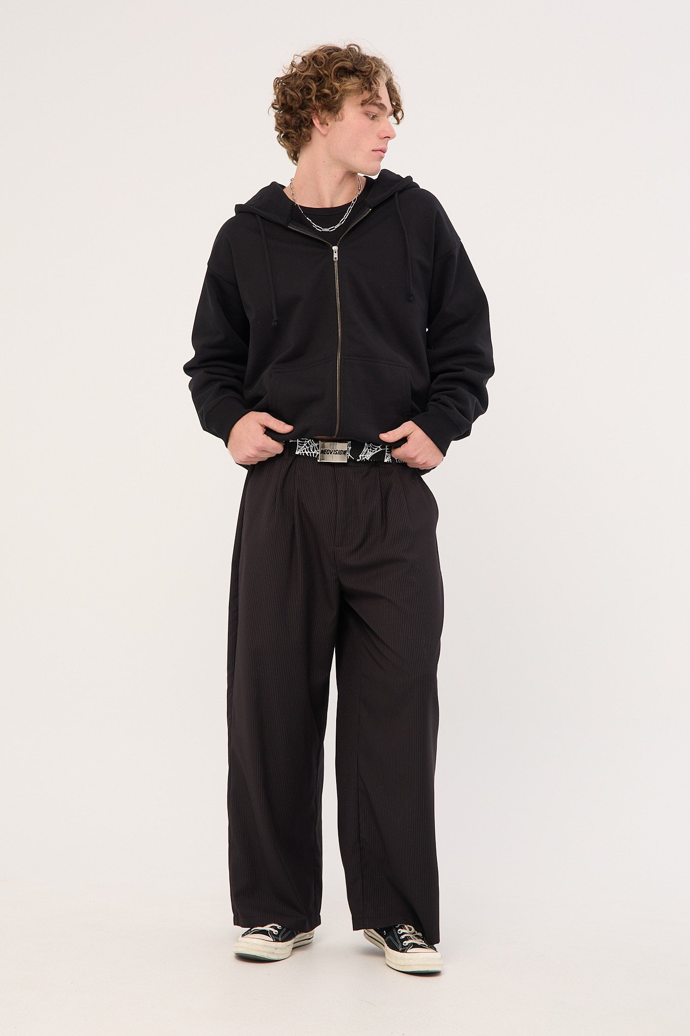 Neovision Desolate Tailored Trouser Black Pinstripe