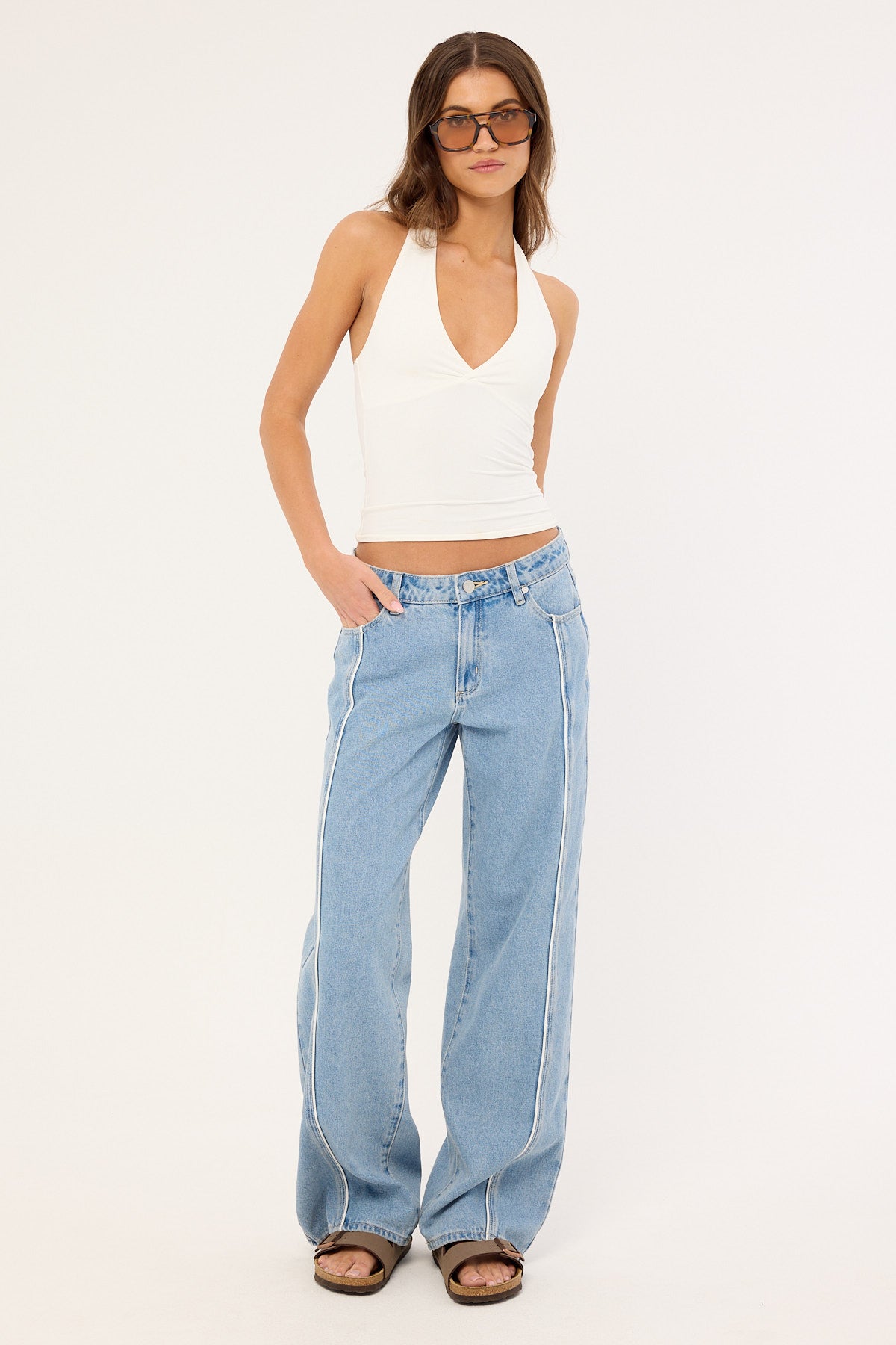 Abrand 99 Low Baggy Piping Jean Paris