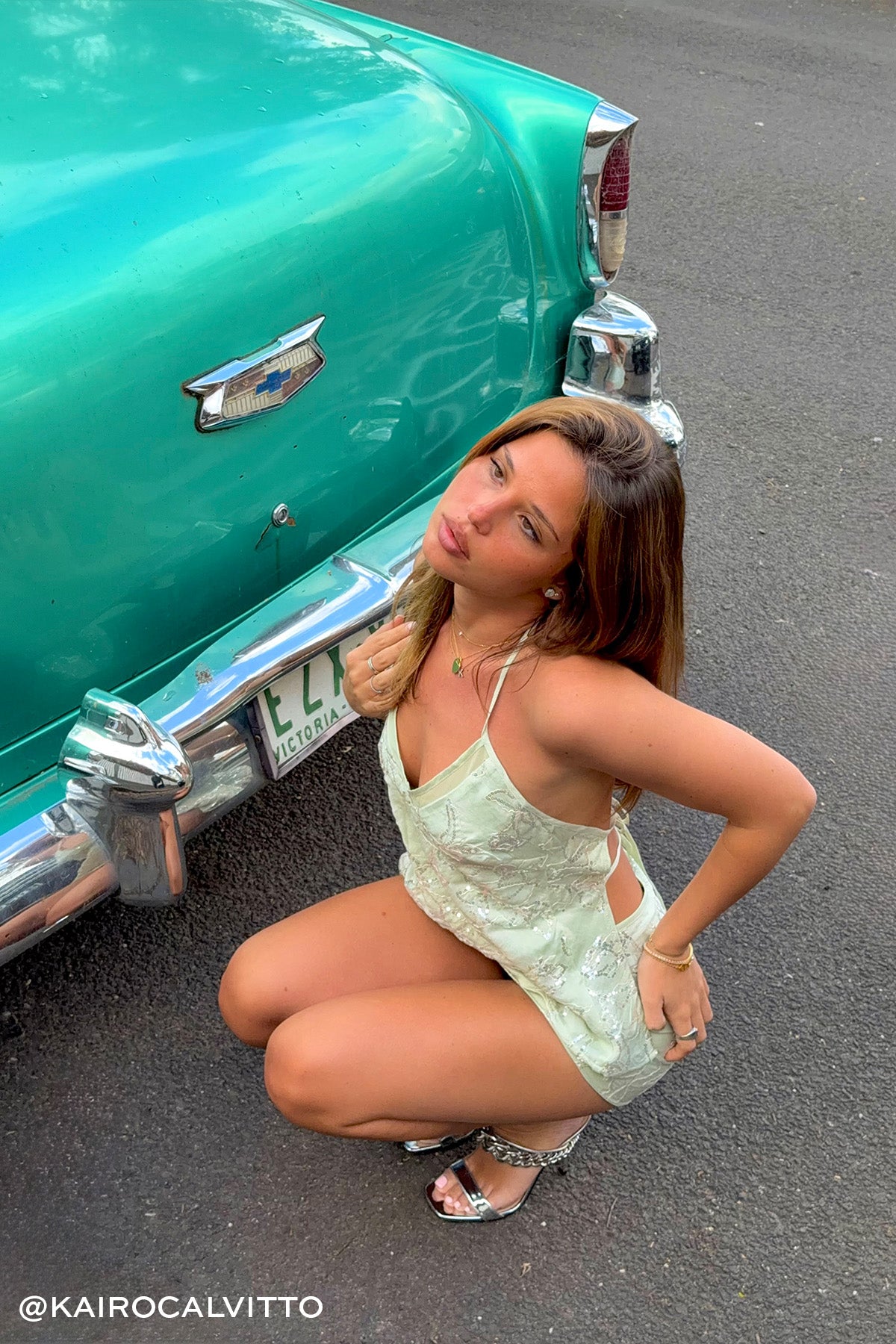 Luck & Trouble Mirabel Halter Cowl Top Sage