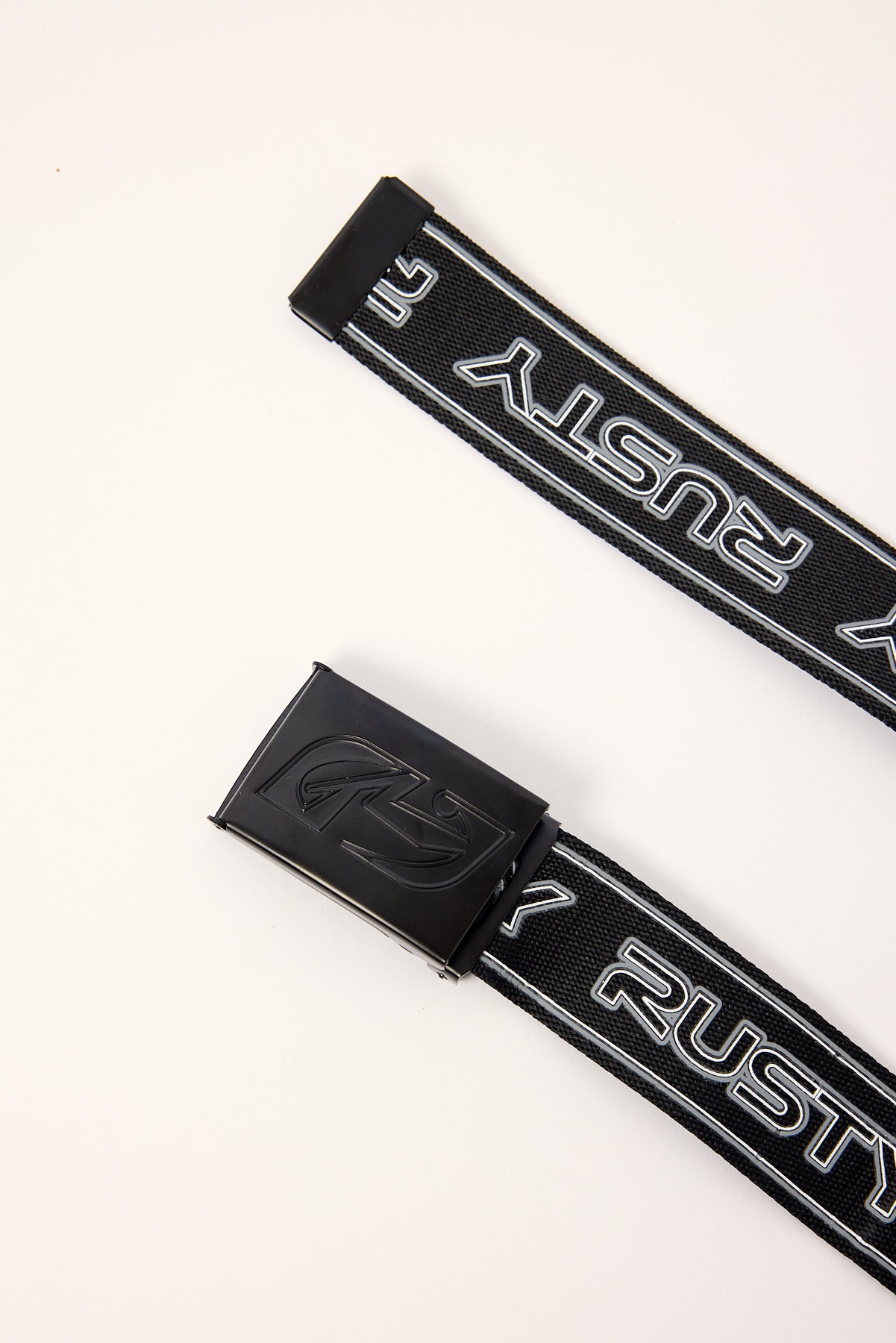 Rusty Jagged Webbing Belt Black