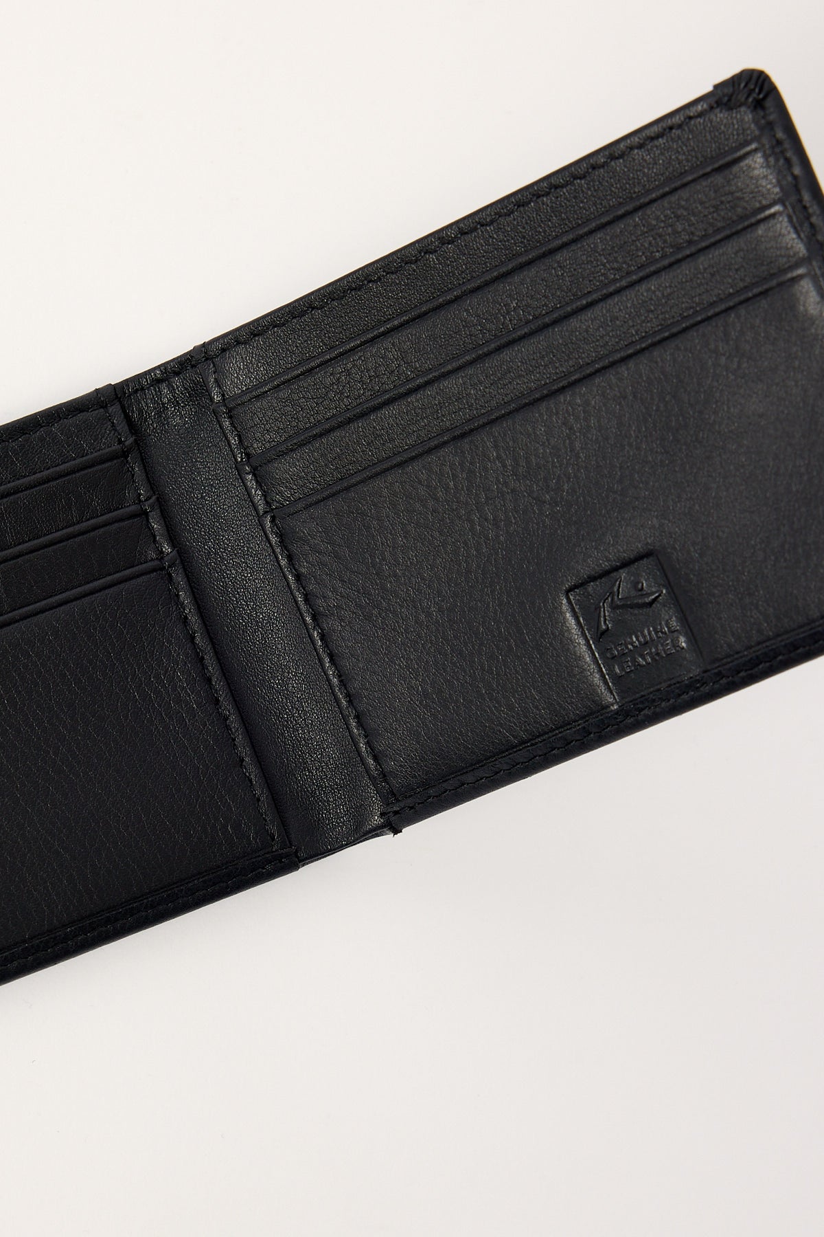 Rusty White Lines Leather Wallet Black