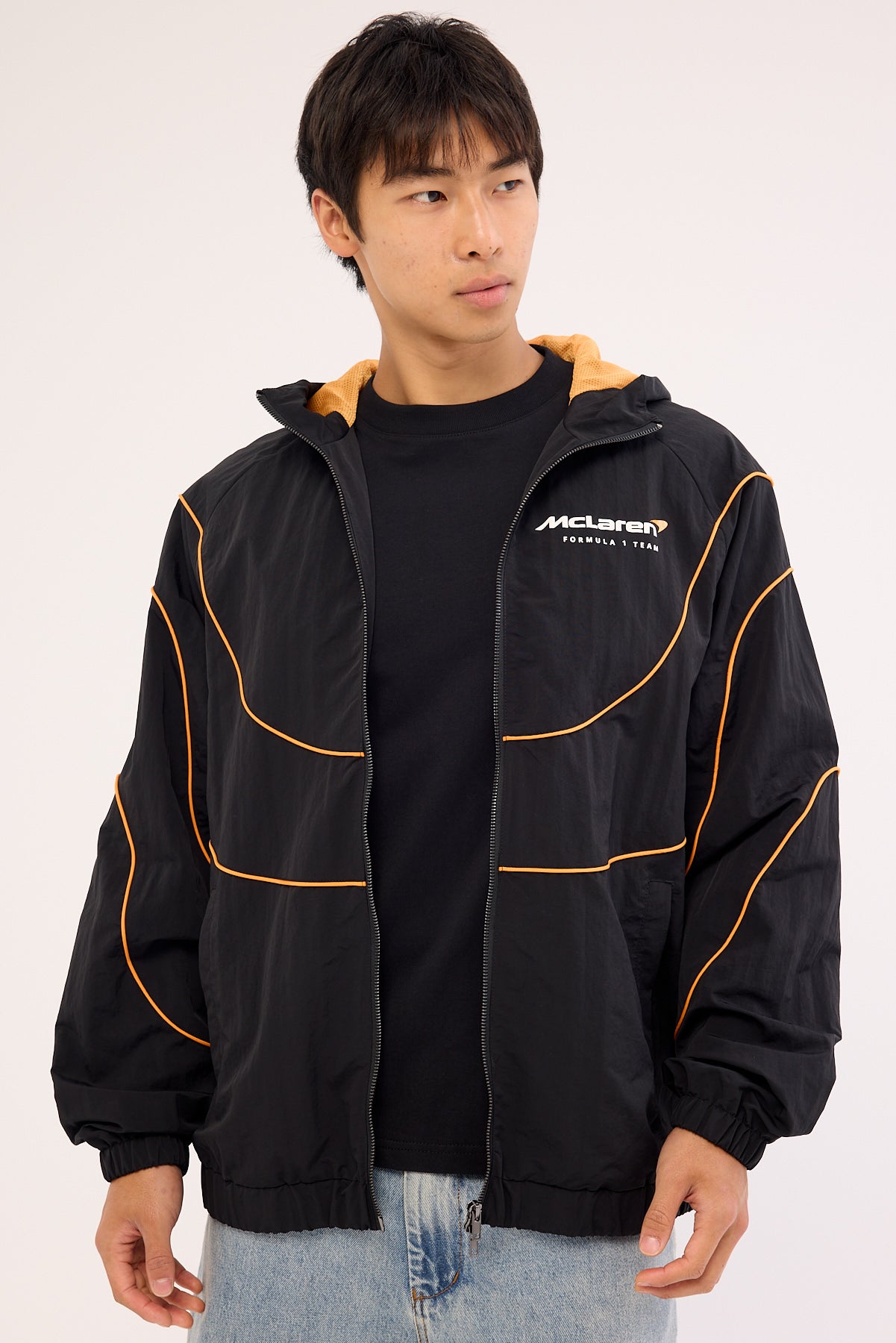 Mitchell & Ness Mclaren Nylon Tracksuit Hoodie Black/Papaya