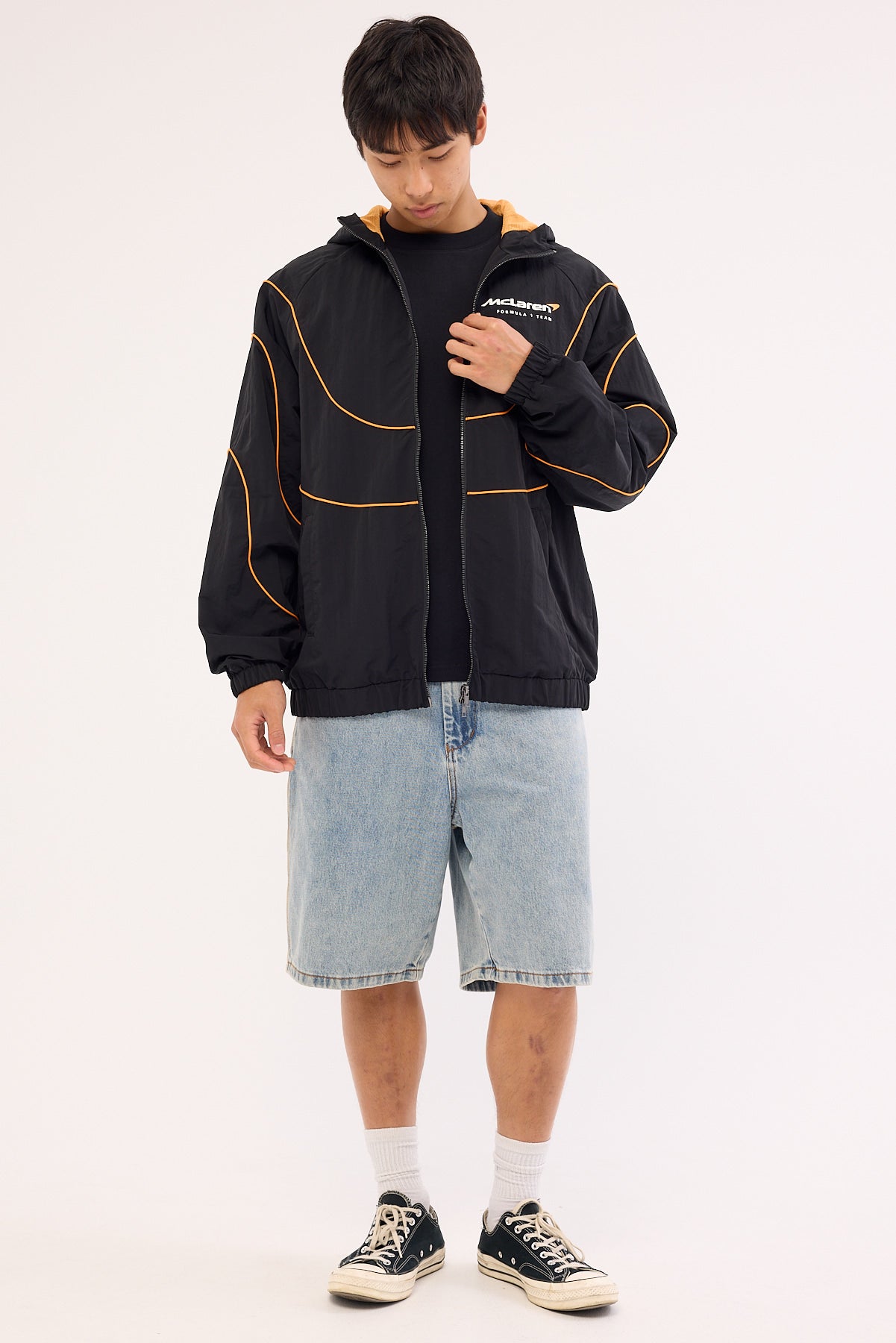 Mitchell & Ness Mclaren Nylon Tracksuit Hoodie Black/Papaya