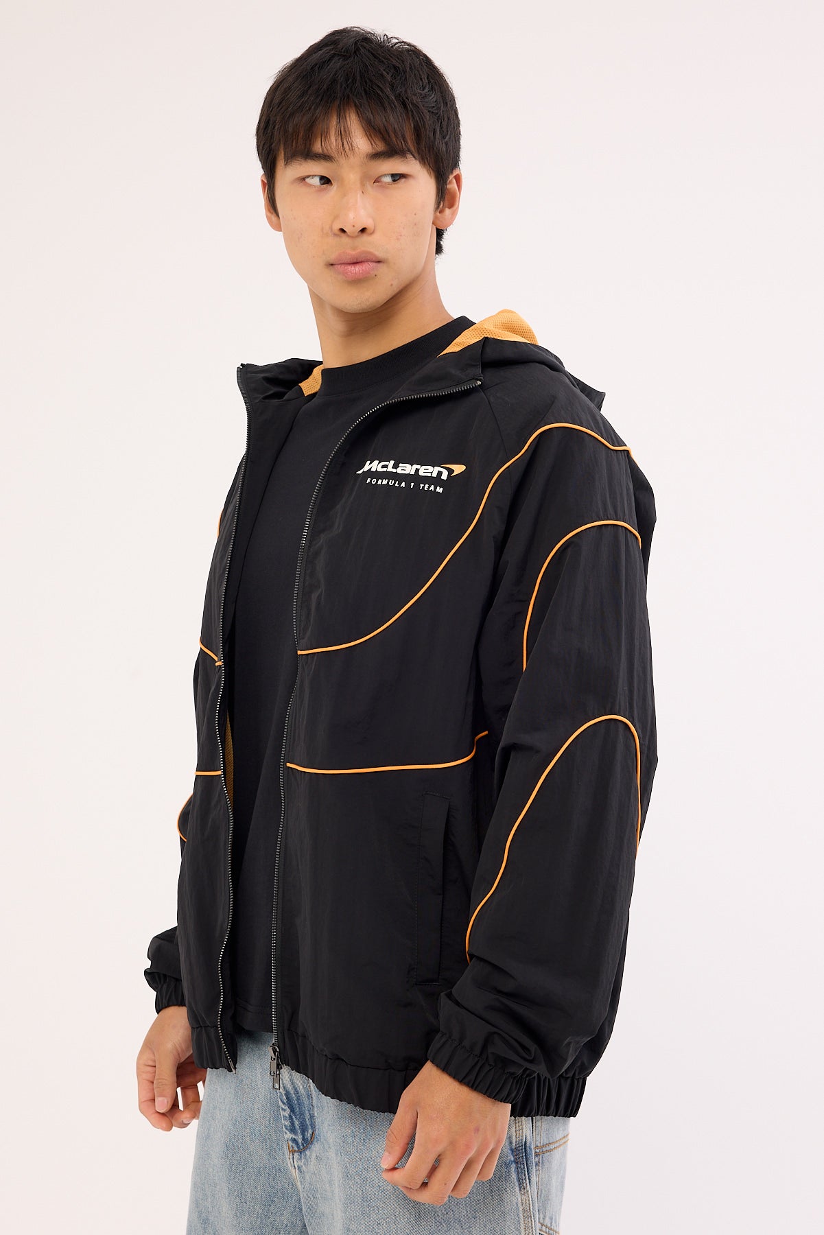 Mitchell & Ness Mclaren Nylon Tracksuit Hoodie Black/Papaya