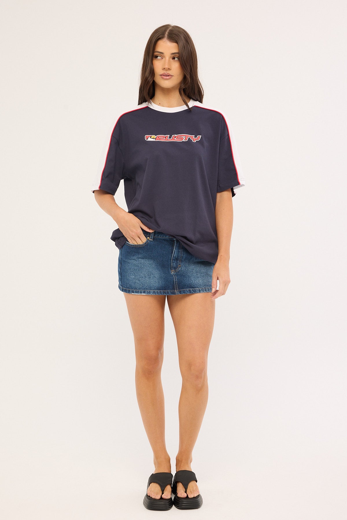 Rusty Archived Shooter Oversize Tee Navy