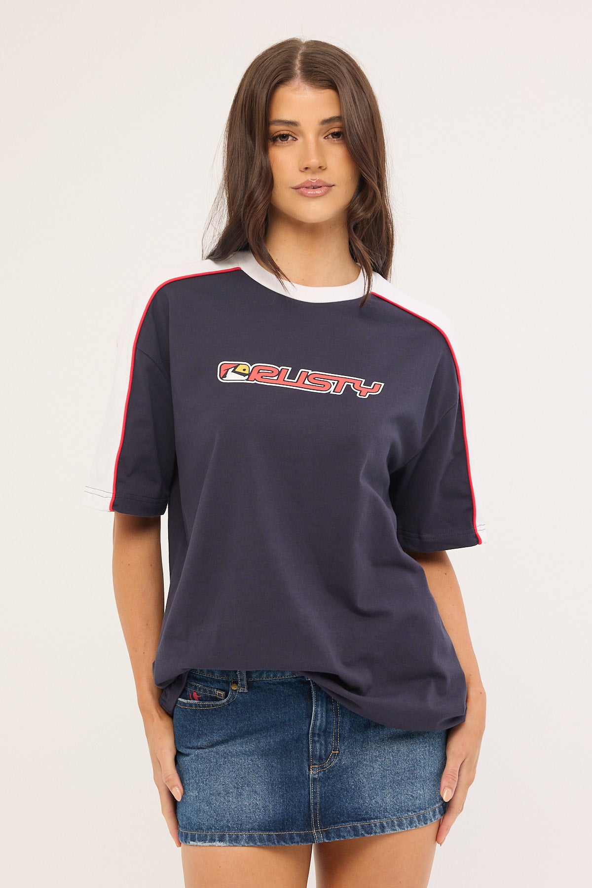 Rusty Archived Shooter Oversize Tee Navy