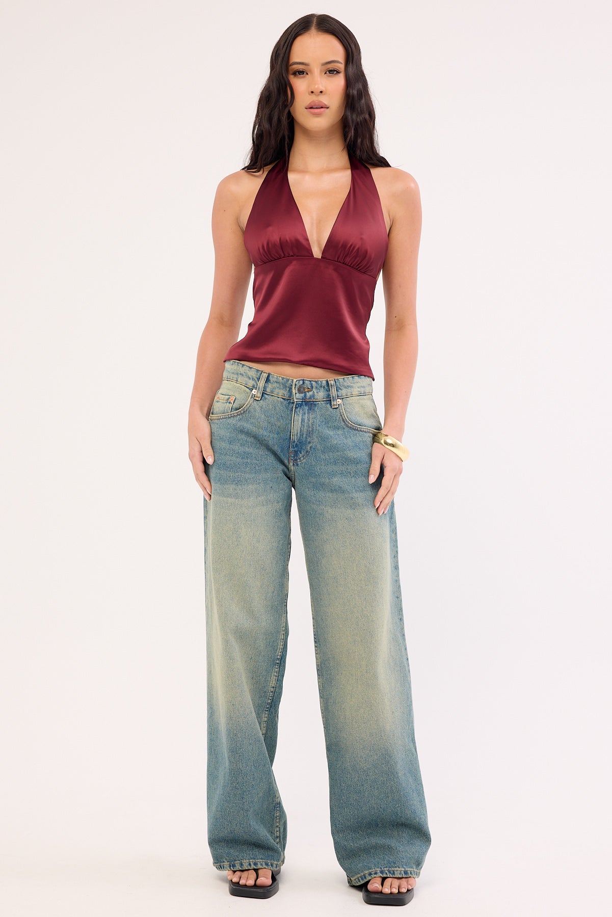 Lioness Opulence Halter Top Burgundy