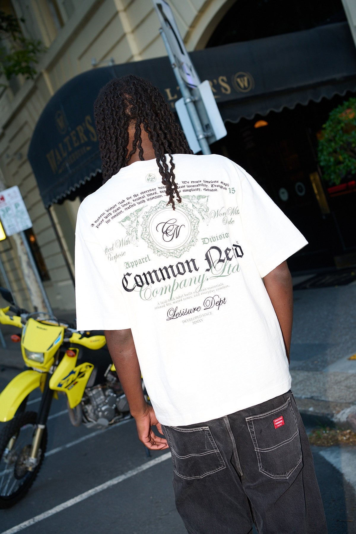Common Need Emboss Heavyweight Slub Easy Tee Off White