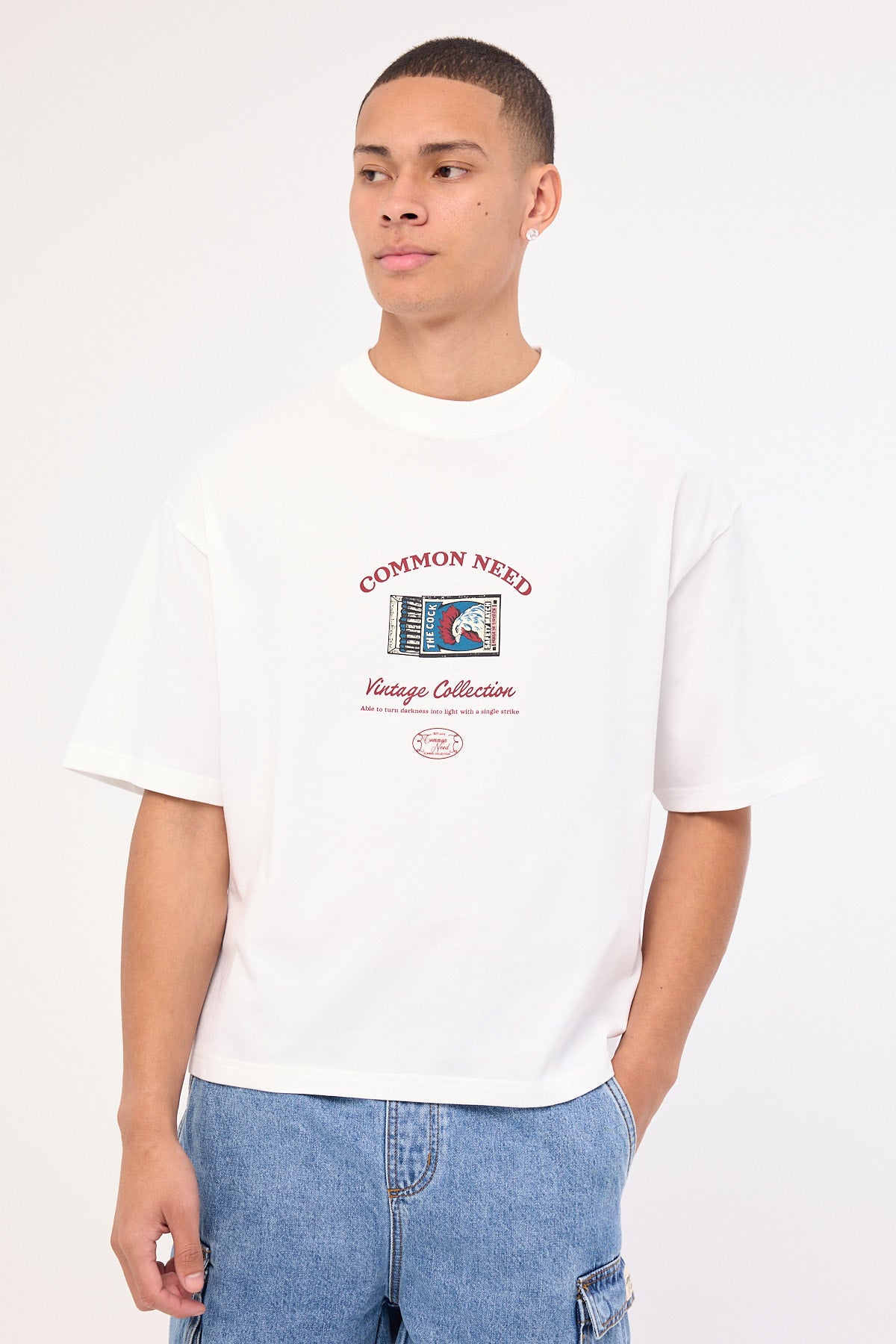 Common Need Matchbox Cropped Heavyweight Easy Tee White