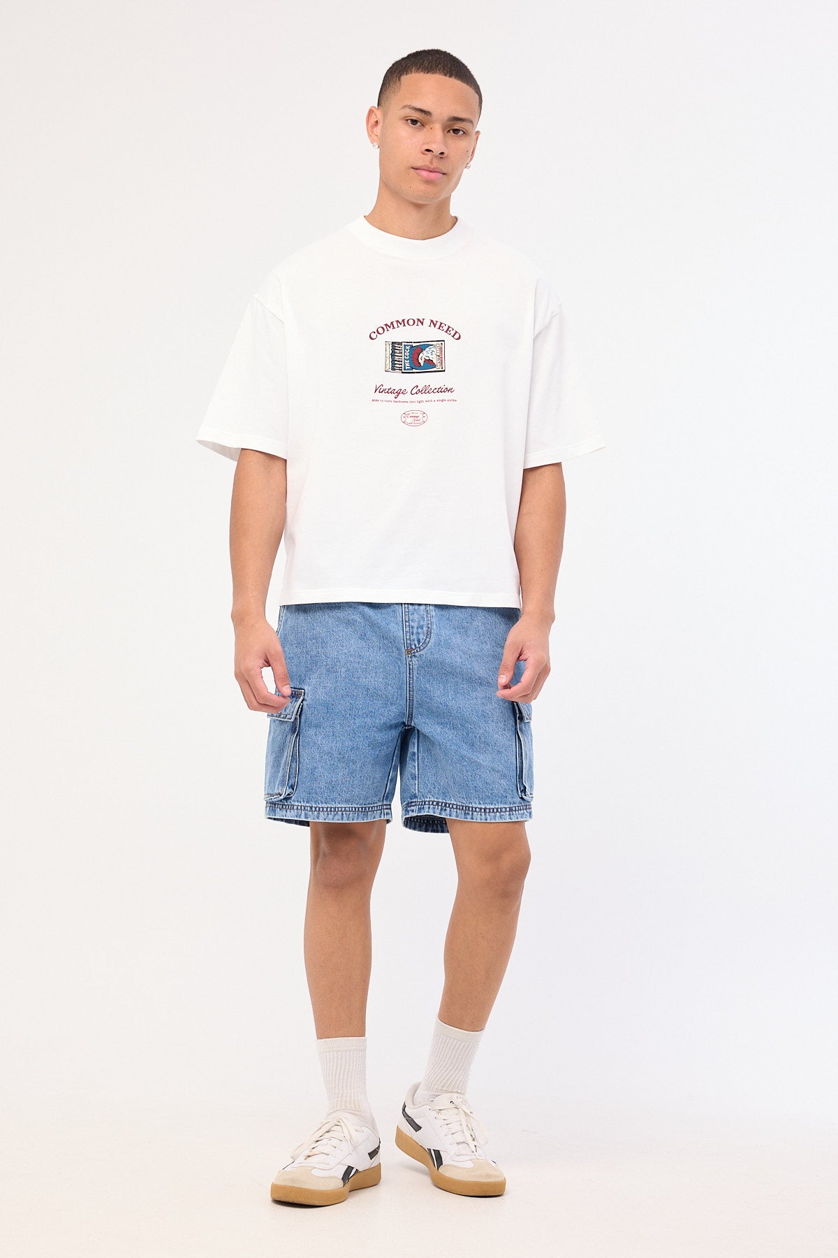 Common Need Matchbox Cropped Heavyweight Easy Tee White