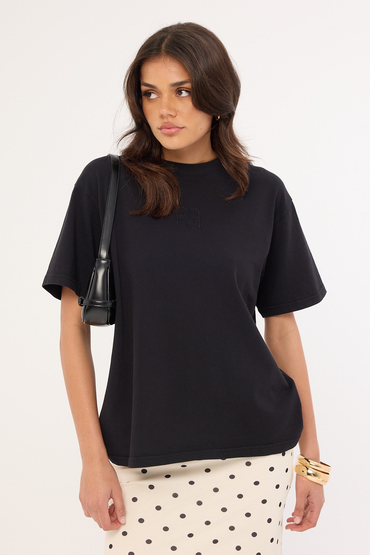 Perfect Stranger Monogram Oversized Tee Washed Black