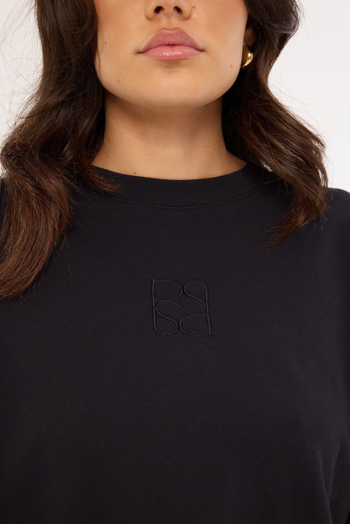 Perfect Stranger Monogram Oversized Tee Washed Black