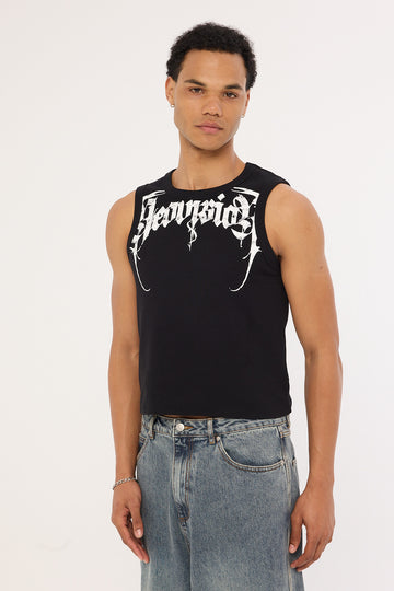 Neovision Sanctum Cropped Bound Singlet Tank Black