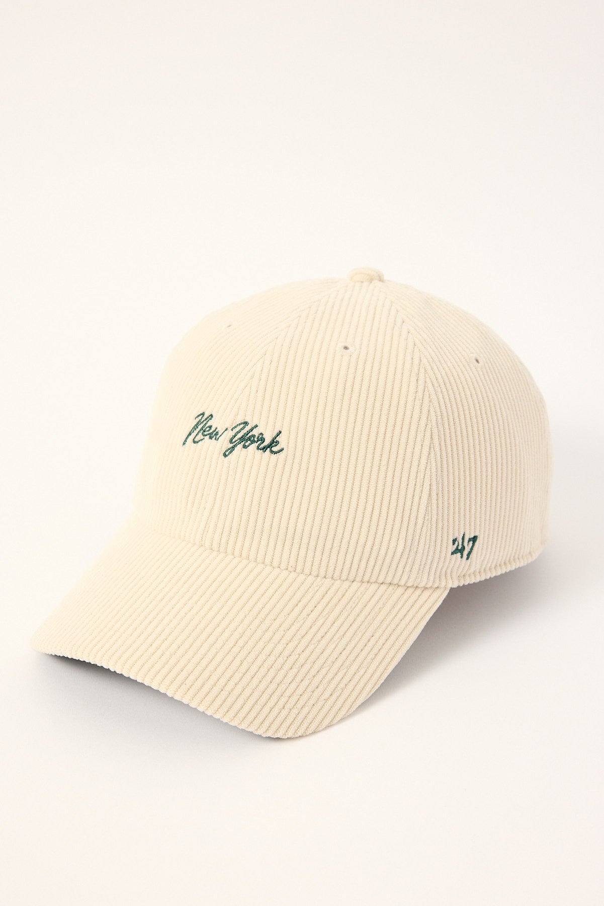 47 Brand State of New York Cord Base Runner 47 Clean Up Cap Natural/Dark Green