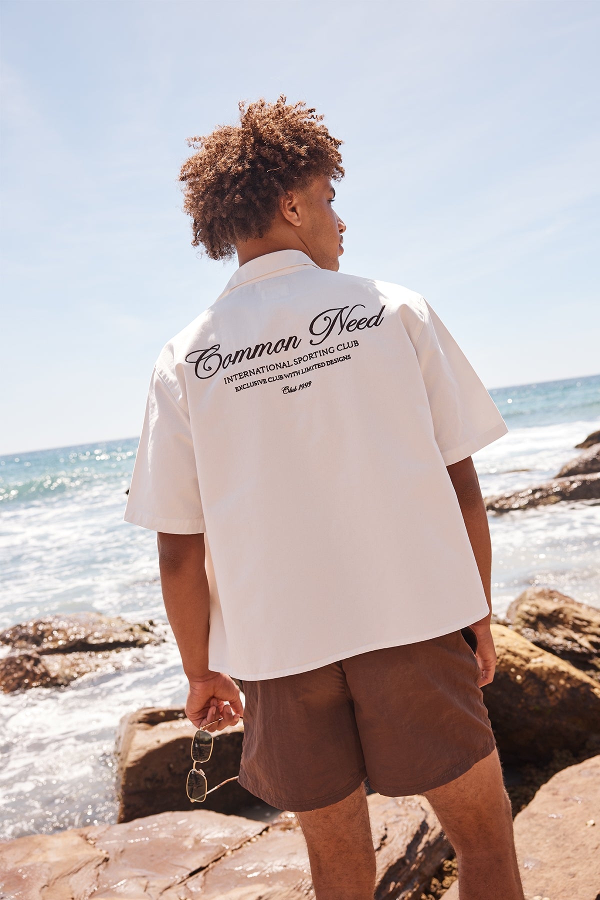 Common Need Royalty Boxy Cropped Resort Shirt White