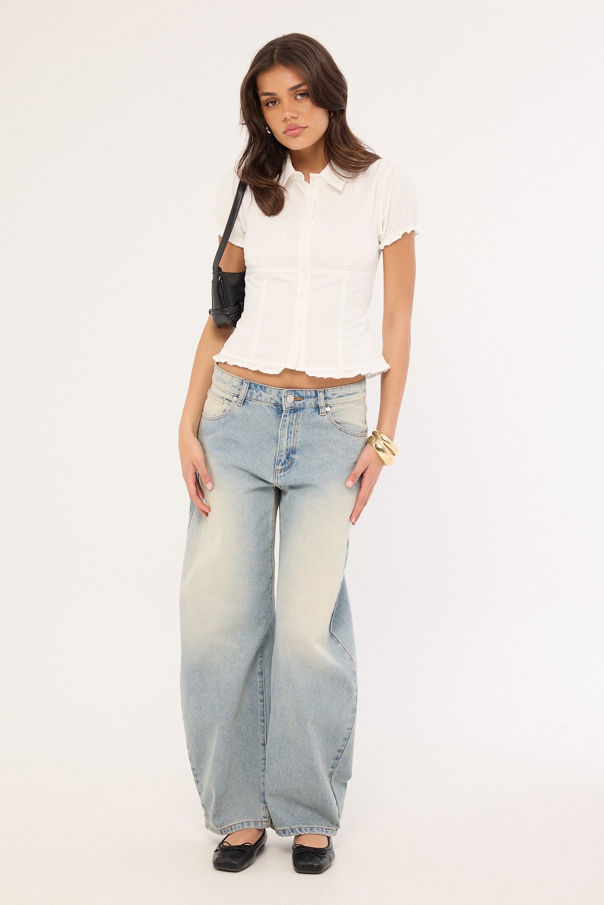 Luck & Trouble Romie Short Sleeve Blouse White