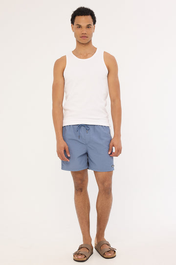 Common Need Marine Panelled Swim Short Blue/Off White